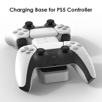 Polnilec za PS5 Brezžični Ročaj Dvojno Občutek Dvojno USB Polnjenje Dock Z USB A-Izhodna Vrata Dvojno Zaračuna Znanja