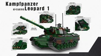 Vojaška Tehnika Orožje Vojske Temo nemški Leopard 1 Glavni Bojni Tank Oklepnih gradniki WW2 Model Opeke Igrače Darila