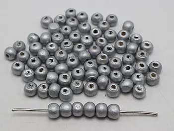 500 kos Srebrne Barve, Sivo 8 mm Krog Lesa Kroglice~Lesene kroglice Distančnik Nakit, Izdelava