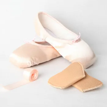 Ženske Roza Baletne Pointe Čevlji Saten Zgornji S Trakom Toe Pad Dekleta Balet Čevelj Plesne Čevlje