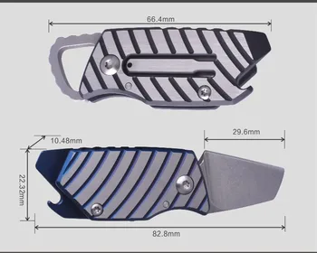 Titana Iz Škatle D2 Jekla Rezilo Mehanske Nož EOS Zložljiva Zunanja Multi-funkcijsko Tipko Prstan Odpirač Prenosni