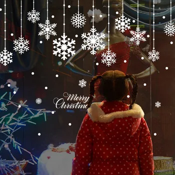 Vesel Božič Okno nalepke Santa Claus Dekorativne Stenske Nalepke Doma Dekor Spalnica, Dnevna Soba Izmenljive Bele Nalepke