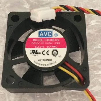 3010 12 v 0.07 novo original AVC C3010S12L 30 * 30 * 10 mm 3 vrstice Tiho hladilni ventilator