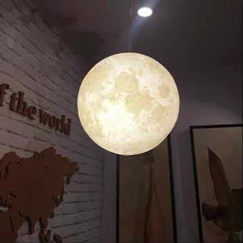 Luna Sodobne Novost, Ustvarjalno individualnost 3D Tiskanja Obesek Luči Vzdušje Noč Svetlobe Žarnice Restavracija, Bar Visi Razsvetljavo