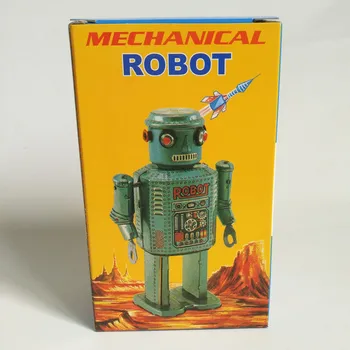 1PCS spominja tin toy robot retro zbirka velike oči tin robot
