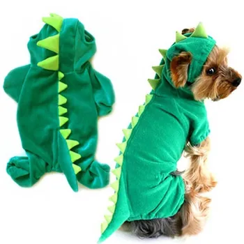 Halloween Pes štirinožni Dinozaver Pes, Psiček Smešno Suknjič Pet Spremenitev Pse Oblačila Kostum za Hišne Pse Zeleni Plašč Obleke