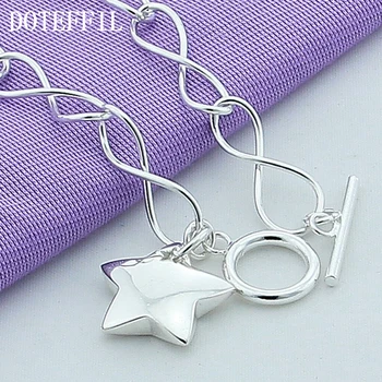 DOTEFFIL 925 Sterling Silver Star Obesek, Zapestnico Za Žensko Čar Poroke Udejstvovanje Stranka Modni Nakit