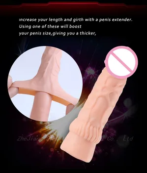 YEAIN Silikonski Penis Rokav Extender za moški Kondom Super-Realističen Penis Širitve Sleeve Solid Glavo Podaljša Penis Extender