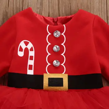 Novo Leto Baby Božič Dekle Obleko Božič Dekle Obleko Otroka Bombaž Dekle Tutu Božiček Kostum