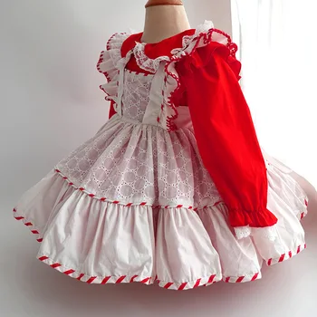 Španski Obleko za Otroke 2020 Dekleta Španija Lotia Rdeče Obleke Otroka Rojstni dan Oblačil Vintage Alice Večer Žogo Halje