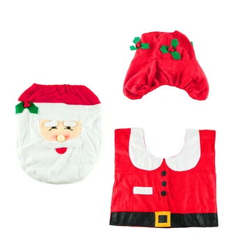 LAPHIL 3pcs Santa Claus Preprogo Sedeža Kritje Kopalnica Nastavite 2019 Božični Okraski za Dom Natalne Navidad Xmas Party Supplies