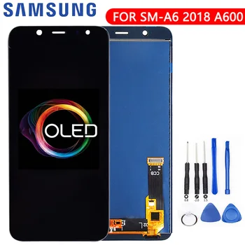 SUPER AMOLED zaslon LCD Za Samsung Galaxy A6 2018 Zaslon A600F, Zaslon na Dotik, Računalnike Plošča Skupščine A6 Plus A6050 LCD Zaslon A6050F