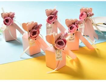 30pcs/veliko Vazo obliko bonboniera Osebnost poroko cvet polje škatel Otroci Pogodbenice Prednost Darilo za Rojstni dan Box embalaže