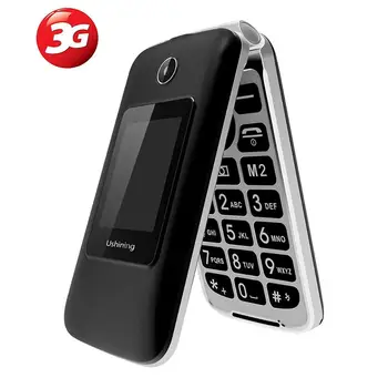 Ushining 3G Mobilni Flip Telefon Zaslon, Dual SIM Rdeče Odklenjena Višji Mobilni Telefon Velik Gumb Združljiv Enostaven za uporabo za Starejše