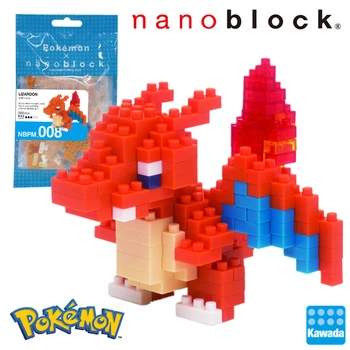 Nanoblock Pokemon Pikachu NBPM_008 Lizardon 200pcs Anime Risanke Diamond mini micro Blok Stavbe, Bloki, Opeke Igrače Igre