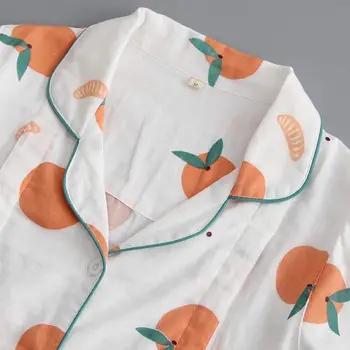 Japonski spomladi in jeseni nove ženske pižame bo ustrezala bombaž lepe oranžne dolgo sleeved hlače domov storitev bo ustrezala ženske pajama set