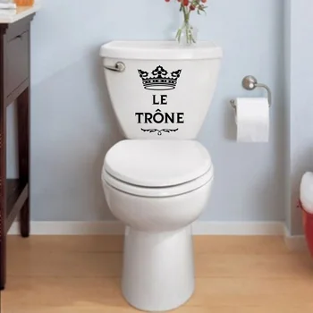 Francoski Nalepke Le Trone WC Vinil vinilna Wc Wall Decor Art Ozadje Plakat Doma Dekor Hiša Dekoracijo 24 cm x 35 cm