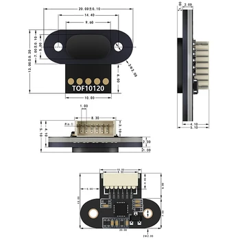 Obseg Senzor Modul 10-180 cm Razdalja Senzorja Tof10120 Razdaljo Senzor Uart I2C Izhod 3-5V Rs232 Vmesnik za Arduino Tof05140