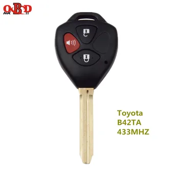 HKOBDII 3 Gumbi Daljinskega Avto Ključ B42TA 433MHZ z G/H čip za Toyota