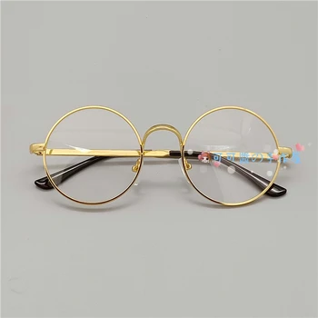 Obnovite starodavne načine okrogle kovinske škatle, ravno očala cos ki lolita mehko sestra harajuku Japonski dekle dekorativni očala človek