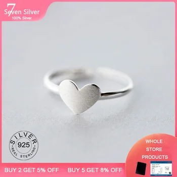 Resnično 925 Sterling Srebro Minimalističen Obroč Za Ženske Poroko Votlo Srce Modni nakit Srčkan Valentinovo Darilo