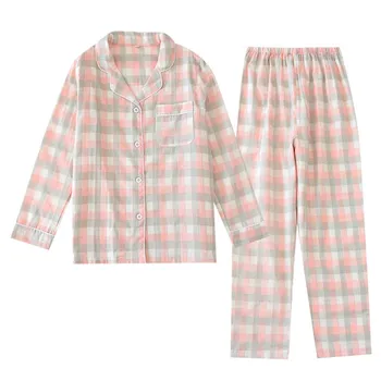 2Piece/Set Bombaža Ženske Pižame Določa Dolg Rokav Sleepwear Pyjama Obleka Ženska Sleepwear More Spati, Homewear