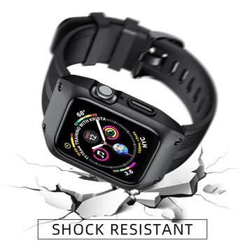 UEBN Za Apple Watch 40 mm 44 Band & Primeru Pribor Trak Zapestnica za Apple gledati Serije 5 4 3 Silikonski Watchband Pokrov