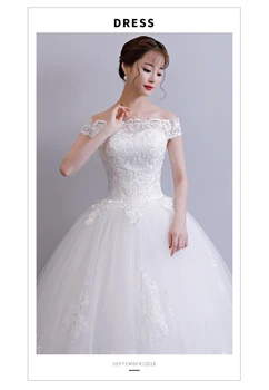 3D čipke, Vezenine musilin slog poročno obleko, Novo Off ramo poletne obleke Vintage bela plus velikost vestidos de praznik