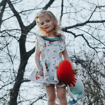 2020 Vroča Dekleta Obleko Baby Toddler Otroci deklica Backless Ruffles brez Rokavov Poletje Stranka Otrok, Risanka Obleko Sundress 0-5T