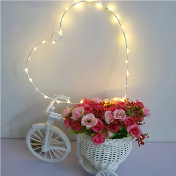 Toplo Srce Dekorativne LED Luč za Spalnice Kovinski Okvir, Nočne Luči Božič Luči na Prostem Rojstni dan Valentines Počitnice Darilo