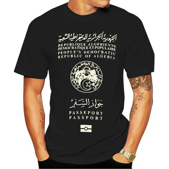 Alžirski Republika Potni List Pokrovček T Shirt Algerie Ljubitelje Majica Republika Alžirija Patriotske Majica Alžirija Potni List