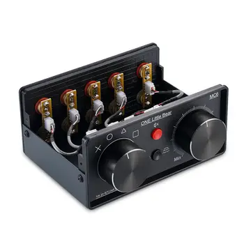 Mali Medved Mini 4(1)-V-1(4)-IZHOD RCA Stereo Audio Preklopnik Umschalter Pasivne Izbirno Polje, Črna