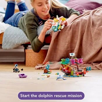 2020 Novo Dekle Seriji Igrače Podmornica za Dolphin Reševanje Združljiv Lepining Dekleta Prijatelji Slika Avto Igrače Opeke