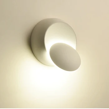 LED Stenska Svetilka 360 stopinj rotacija, nastavljiv postelji luči bela Črna ustvarjalne stenska svetilka Black sodobne oltarja krog lučka