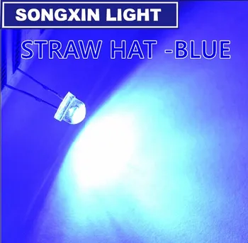 1000pcs Transparentno Modra LED slamnik 5 mm LED Diode Svetleče Diode