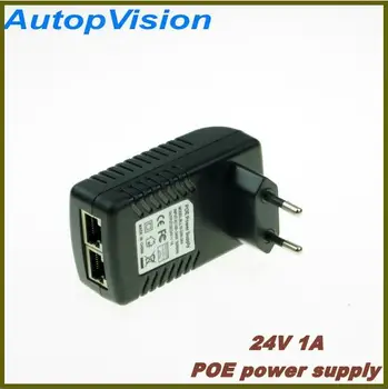 Nove Aktivne Napajalnik POE Injektor PSE Izhod DC24V 1A Power over Ethernet EU plug Brezplačna Dostava