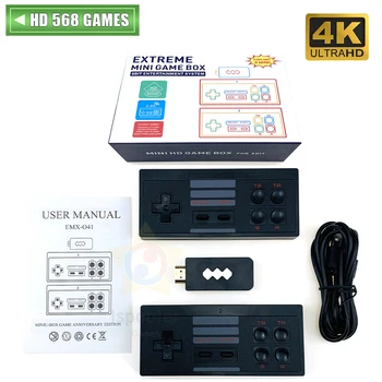 Novo 4K HDMI Video Igra Konzola, Vgrajen v 568/ 600 Klasične Igre Mini Retro Konzole Brezžični Krmilnik Izhod HDMI Dual Igralcev