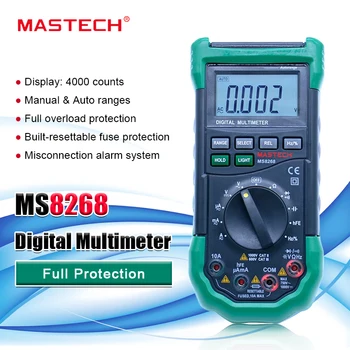 MASTECH MS8268S Auto Obseg Digitalni Multimeter hFE AC ENOSMERNI tok napetost merilnika 4000 šteje kapacitivnost diode +Frekvenca tester