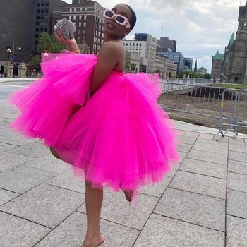 Moda Fuksija Til Mini Poletje Ženske Obleke 2020 Ruffles Stopenjski Kratek Kratek Dekle Obleko Off Ramo Vestido De Mujer
