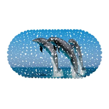 Nov Slog Risanka Dolphin Vzorec PVC Non - Slip Nepremočljiva Kopel Mat Kad Mat Mat Tuš