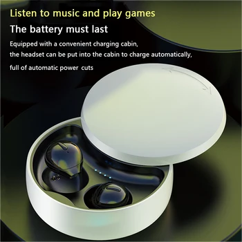 TWS Bluetooth 5.0 Slušalke Brezžične Slušalke šumov Čepkov Mini Nevidno Slušalke Z Mikrofon, HD Polnjenje Primeru
