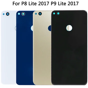 10PCS Novo P9 Lite 2017 Pokrov Baterije Za Huawei P8 Lite 2017 Zadnji Pokrovček Zadnje Steklo Vrata Stanovanja Primeru