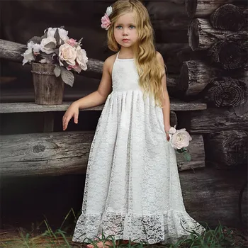 Pudcoco 1-7Y Baby dekle Cvet Dekleta črno bele čipke Princesa Trak Backless Obleko dekleta, Otroci Baby Stranka Tutu Obleke obleko dekle