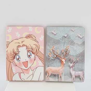 Mehko Risanka Sailor Moon Jelen je Zaščitna torbica Za iPad Zraka 1 2 3 Mini 4 5 Pro 2017 2018 2019 2020 Pokrov