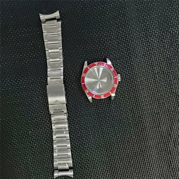 41MM Aluminijasto Ploščo Obroč iz Nerjavečega Jekla Watch Primeru Watchband Komplet za NH35 Watch Gibanje rezervnih Delov
