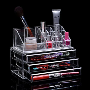 Jasno Akril Ličila Organizator Shranjevanje Boxe Plastičnih Make Up Organizator Za Kozmetiko Šminka Organizator doma Shranjevanje Predali tip