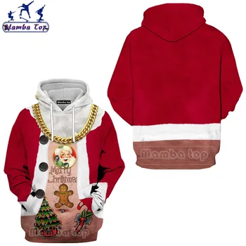 Mamba Vrh Božič Hoodies Moških Dolg Rokav 3D Tiskanja Anime Snežaka Ženske Tee Hip Hop Mačka Unisex Hoody Cosplay Santa Claus Hooded