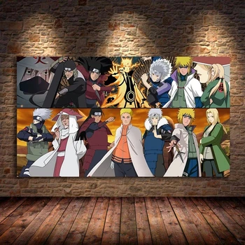 Japonske Anime Naruto Vse Hokages Velika Velikost Risanka Plakatov In Fotografij Platno Stensko Slikarstvo, Umetnost Na Dom Dekor Sliko Za Dnevno Sobo