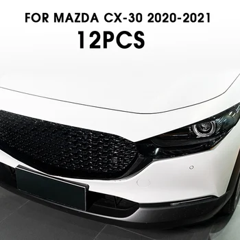 Pcmos Črna Center Rešetka Žara Stripe Cover Prevleko Avto Nalepke Za Mazda CX-30 2020-2021 Zunanjost Pribor Ustvarjalne Nalepke