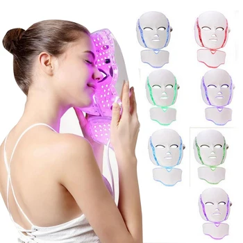 Obraz Instrument Obrazno Masko Foton Terapija 7 Barvni LED Vratu Pomlajevanje Kože, Anti Acne Gubam Lepotni Salon za Nego Doma